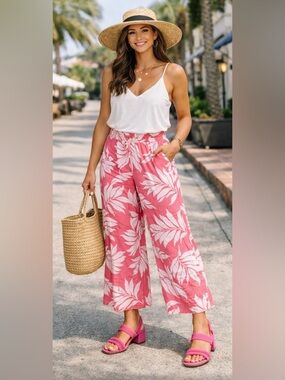 Caslon "Lennyn" Strappy Slingback, Block Heeled Sandals, Pink Suede, Sz 9.5M,GUC